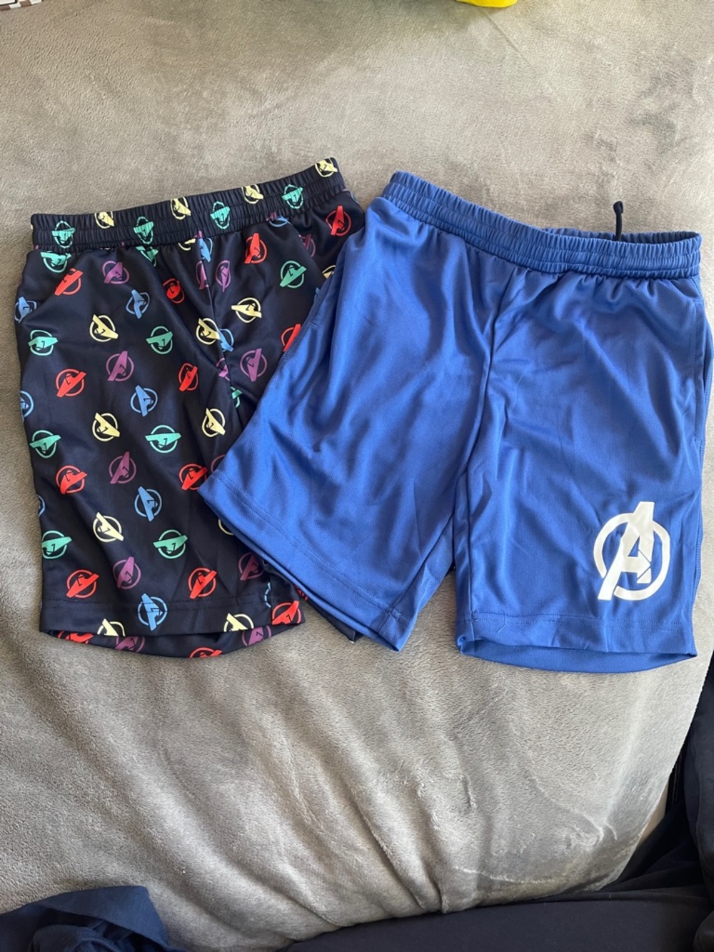 Marvel Avenger Kids Blue Athletic Shorts blue Multicolor Logo 2 Pairs youth med